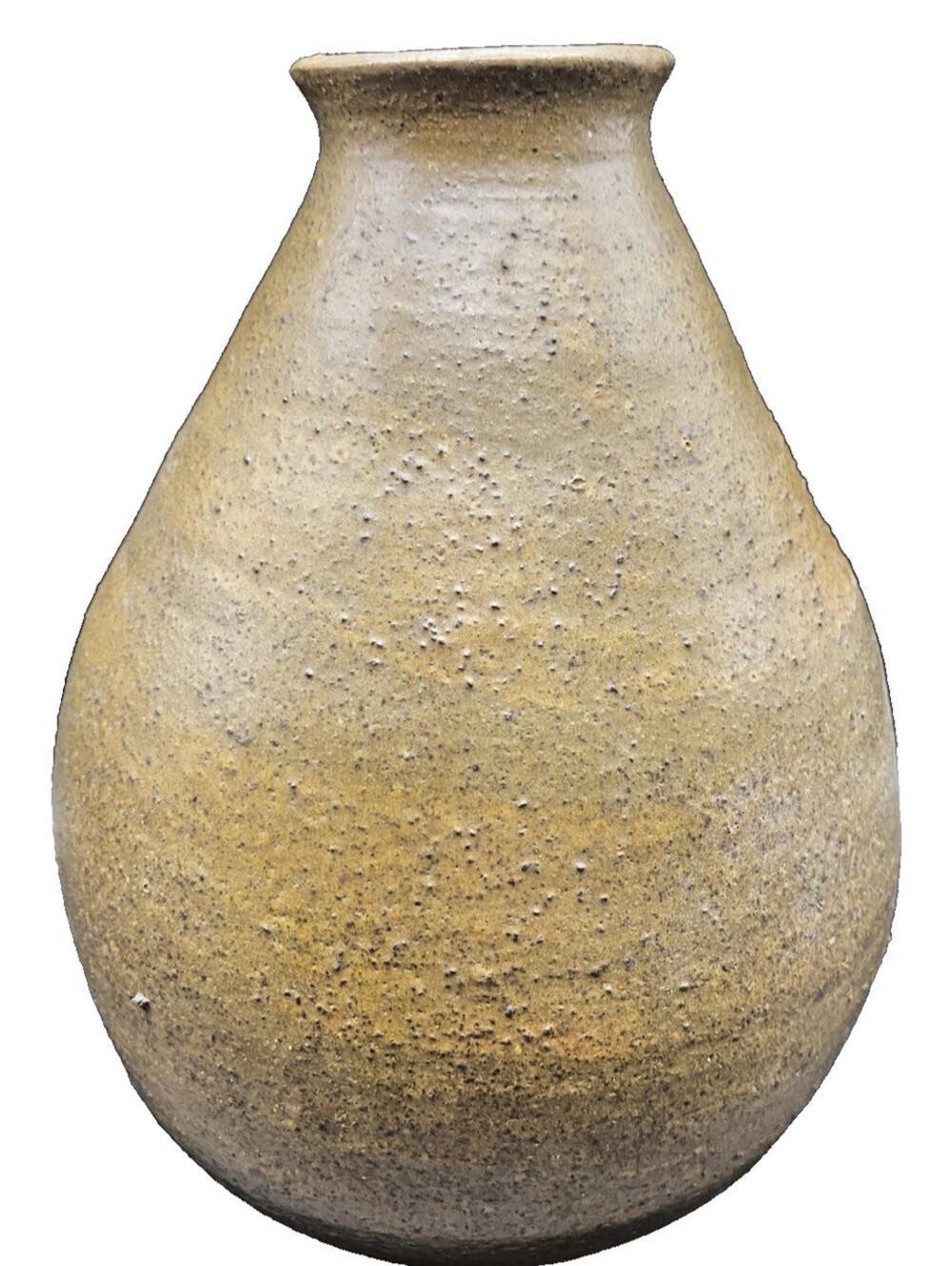 Signed Studio Pottery Vase Rustic Brown Stoneware Handmade Art Pottery 1970